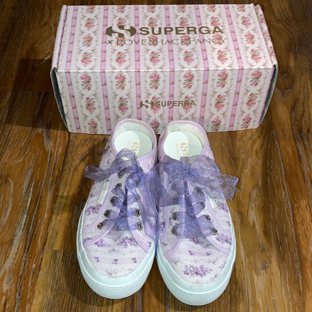 Superga x Loveshackfancy Purple Mule Sneakers